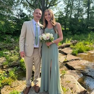 Mori Lee Sage Green Dress